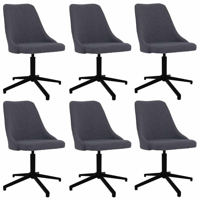 Scaune de bucătărie pivotante, 6 buc., gri închis, textil WALTI