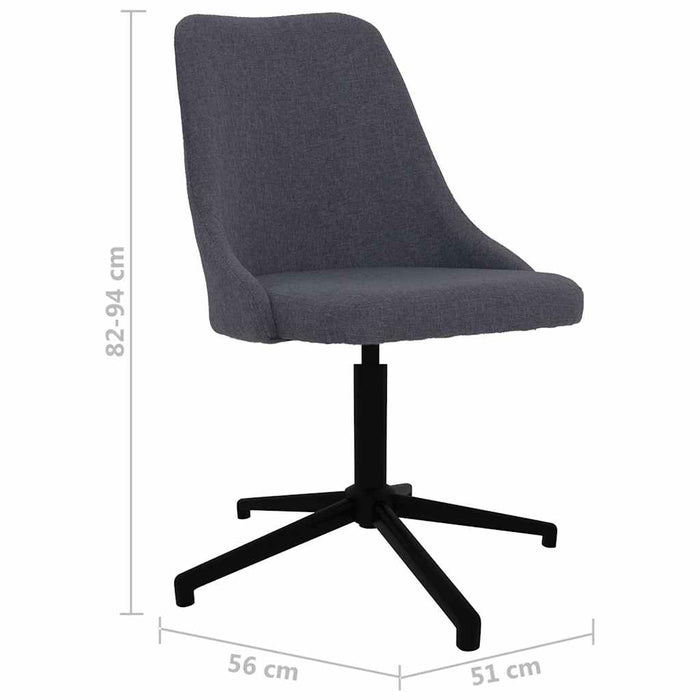 Scaune de bucătărie pivotante, 6 buc., gri închis, textil WALTI