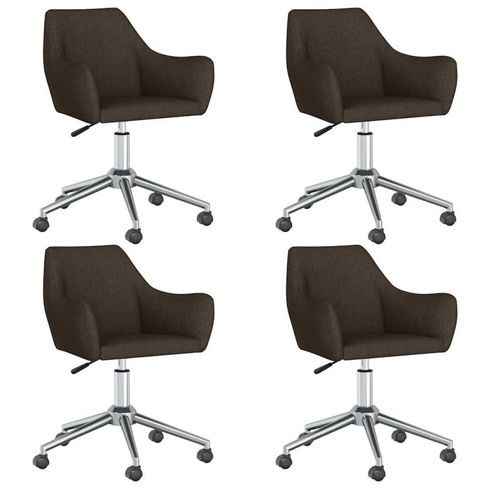 Scaune de masă pivotante, 4 buc., maro închis, material textil WALTI