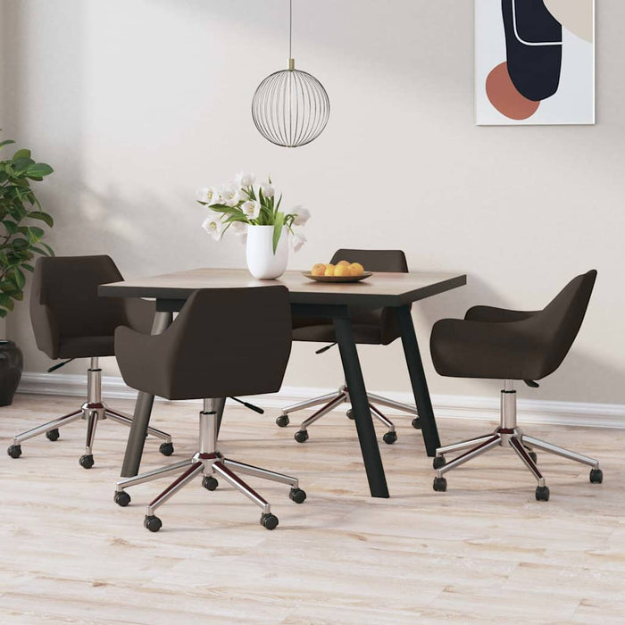 Scaune de masă pivotante, 4 buc., maro închis, material textil WALTI