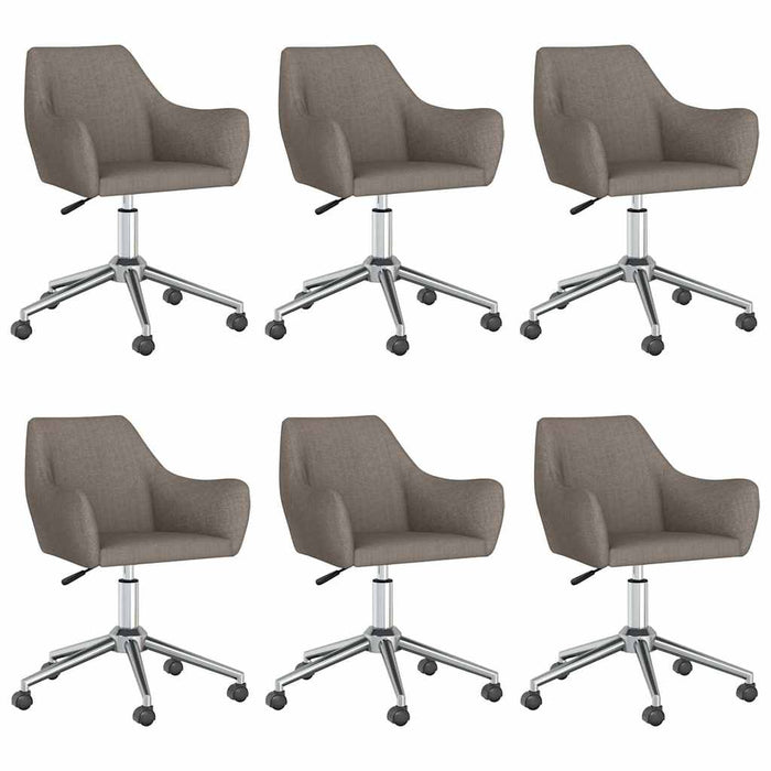 Scaune de sufragerie pivotante, 6 buc., gri taupe, textil WALTI