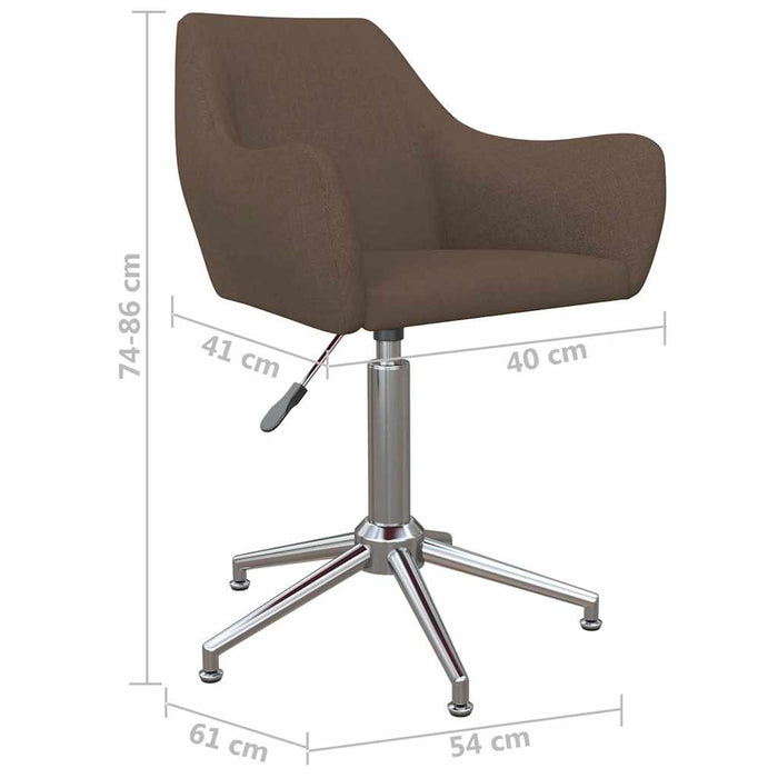 Scaune de bucătărie pivotante, 4 buc., gri taupe, textil WALTI