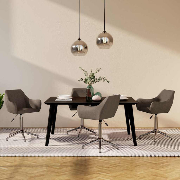 Scaune de bucătărie pivotante, 4 buc., gri taupe, textil WALTI