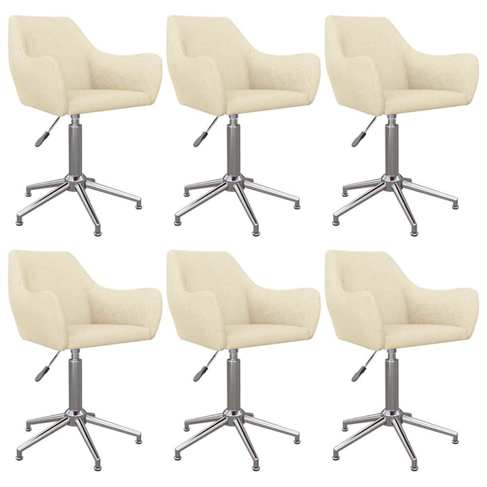 Scaune de bucătărie pivotante, 6 buc., crem, material textil WALTI