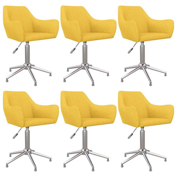 Scaune de masă pivotante, 6 buc., galben, material textil WALTI