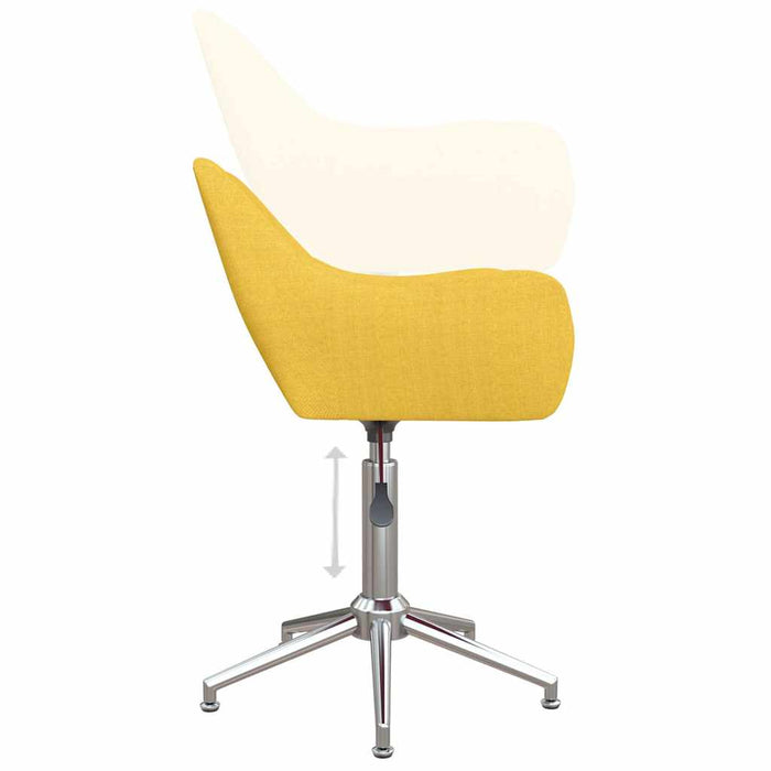 Scaune de masă pivotante, 6 buc., galben, material textil WALTI
