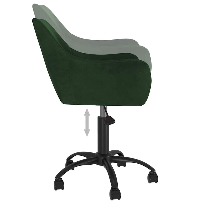 Scaune de bucătărie pivotante, 4 buc., verde închis, catifea WALTI