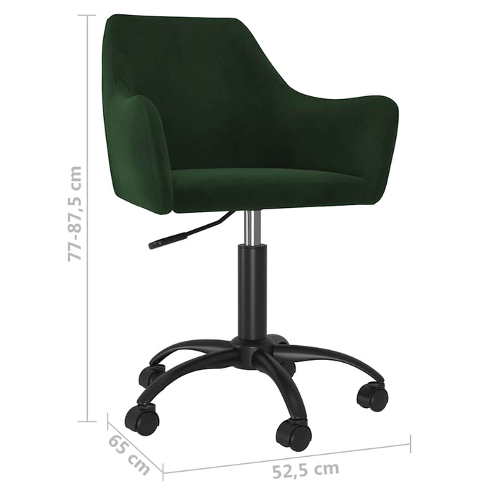 Scaune de bucătărie pivotante, 4 buc., verde închis, catifea WALTI
