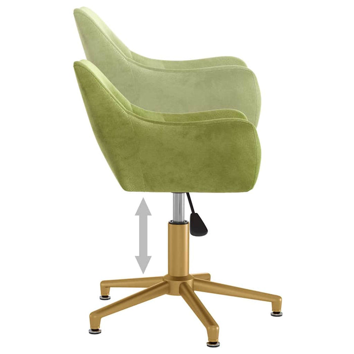 Scaune de sufragerie pivotante 6 buc, verde deschis, catifea WALTI