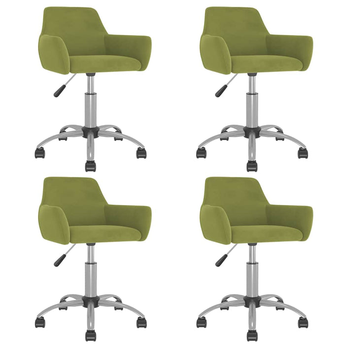 Scaune de bucătărie pivotante, 4 buc., verde deschis, catifea WALTI