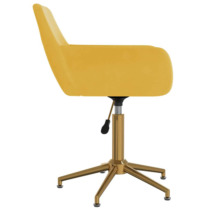 Scaune de masă pivotante, 4 buc., galben, catifea WALTI