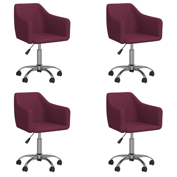 Scaune de bucătărie pivotante, 4 buc., violet, textil WALTI