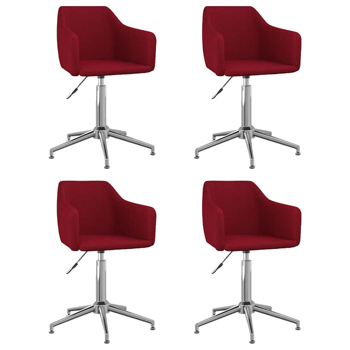 Scaune de bucătărie pivotante, 4 buc., roșu vin, textil WALTI