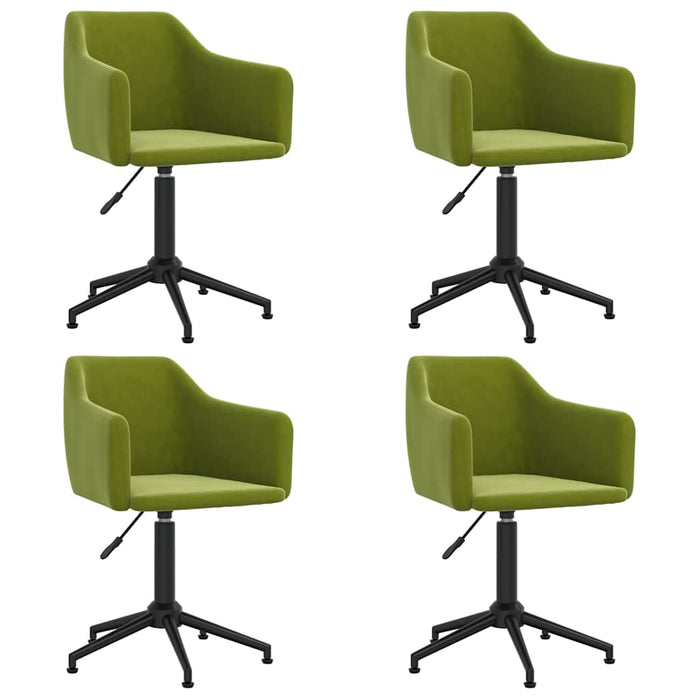 Scaune de bucătărie pivotante, 4 buc., verde deschis, catifea WALTI