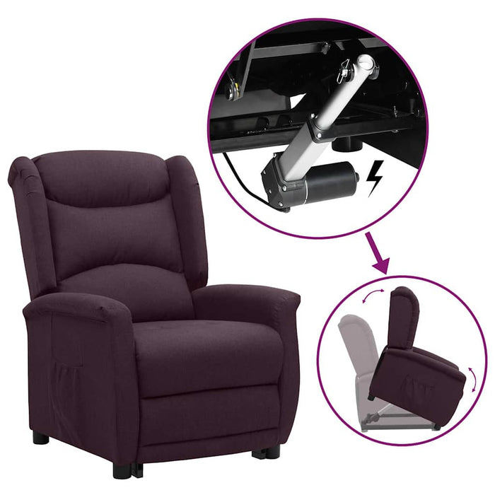 Fotoliu cu ridicare, violet, material textil WALTI