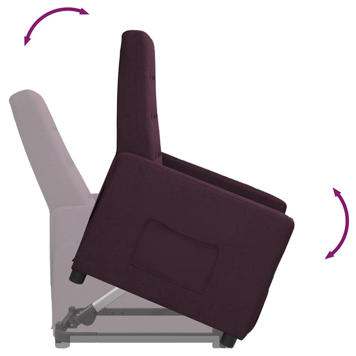Fotoliu cu ridicare, violet, material textil WALTI