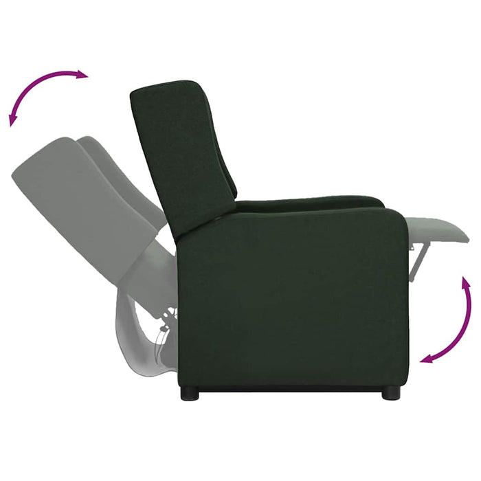 Fotoliu cu ridicare, verde închis, material textil WALTI