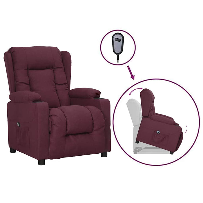Fotoliu cu ridicare, violet, material textil WALTI