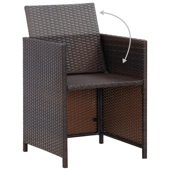 Set mobilier de grădină cu perne, 3 piese, maro, poliratan - WALTI WALTI