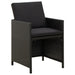 Set mobilier de grădină cu perne, 3 piese, negru - WALTI WALTI