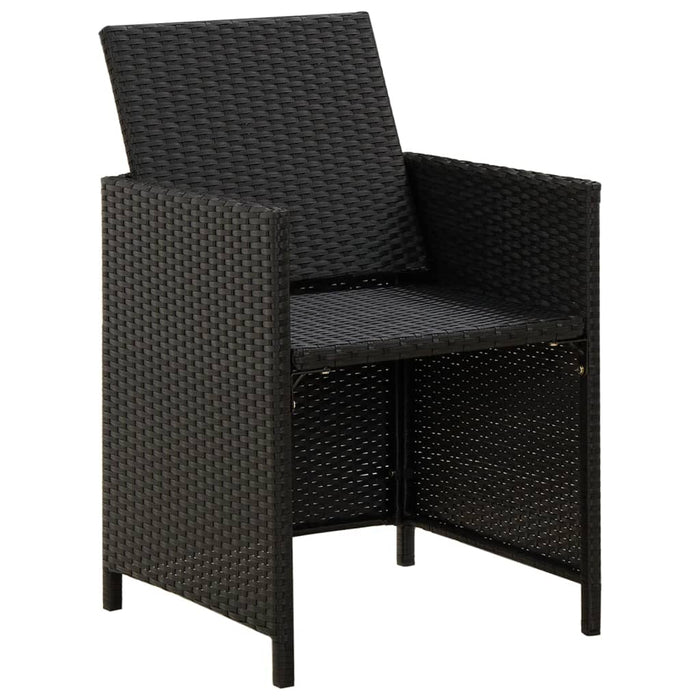 Set mobilier de grădină cu perne, 3 piese, negru - WALTI WALTI