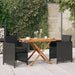 Set mobilier de grădină cu perne, 3 piese, negru - WALTI WALTI