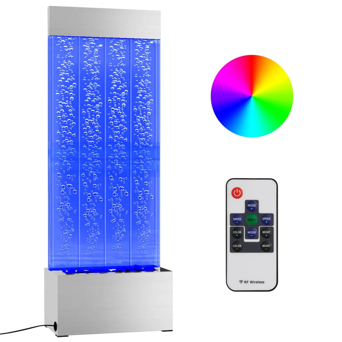 Coloană cu bule cu LED-uri RGB oțel inoxidabil/acrilic 110 cm - WALTI WALTI
