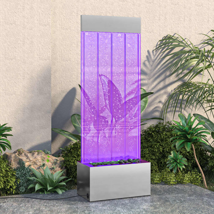 Coloană cu bule cu LED-uri RGB oțel inoxidabil/acrilic 110 cm - WALTI WALTI
