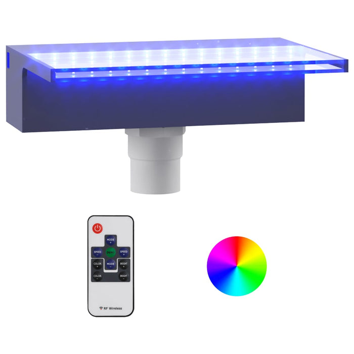 Deversor de cascadă cu LED-uri RGB, acrilic, 30 cm - WALTI WALTI