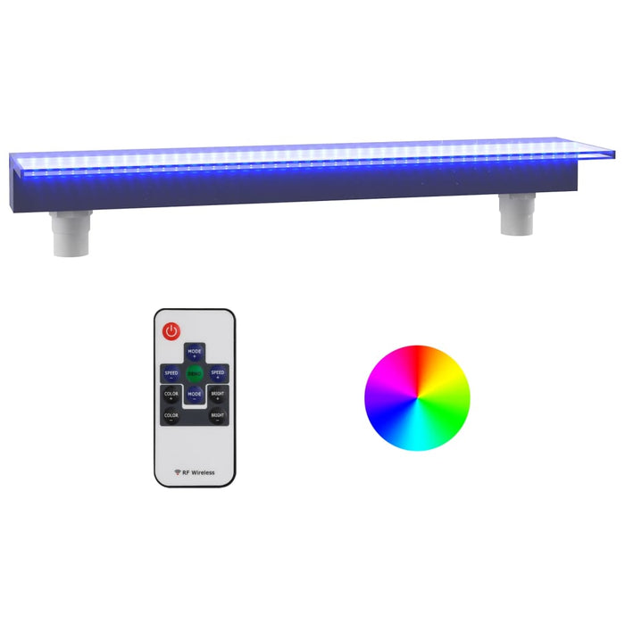 Deversor de cascadă cu LED-uri RGB, acrilic, 90 cm - WALTI WALTI