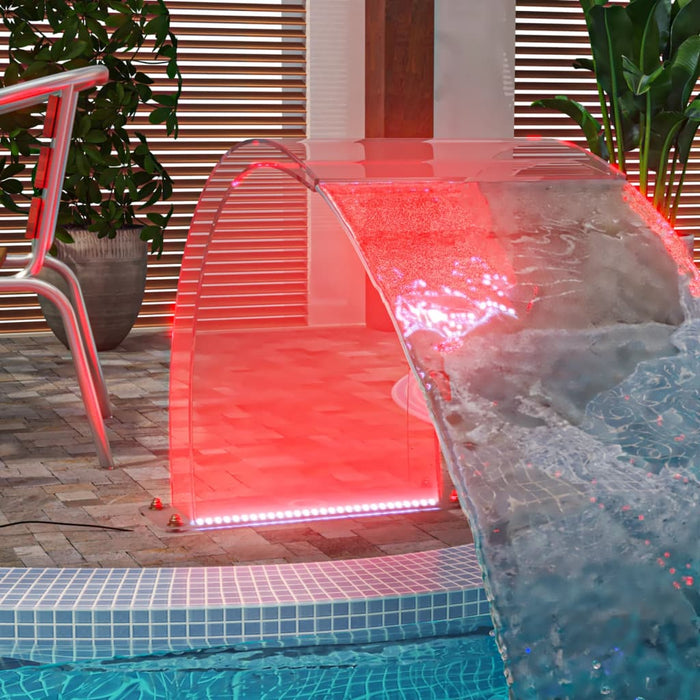 Fântână de piscină cu LED-uri RGB, acril, 50 cm WALTI