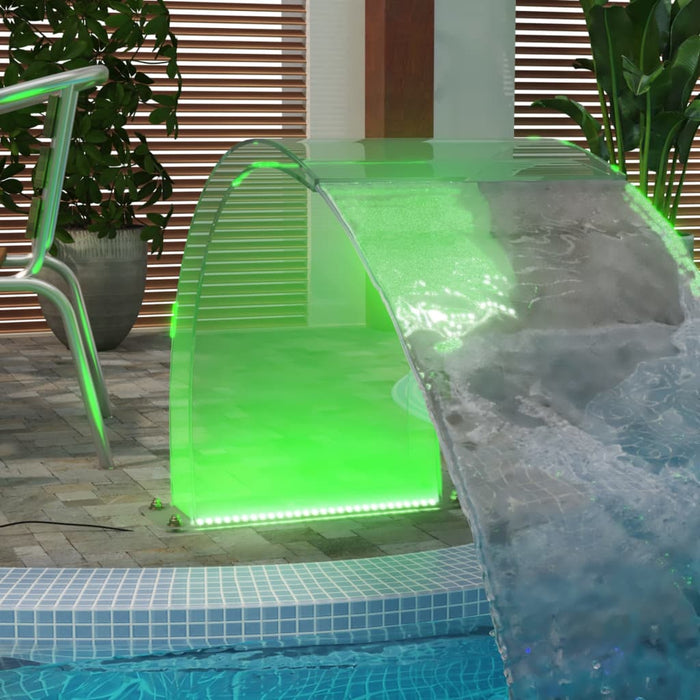 Fântână de piscină cu LED-uri RGB, acril, 50 cm WALTI