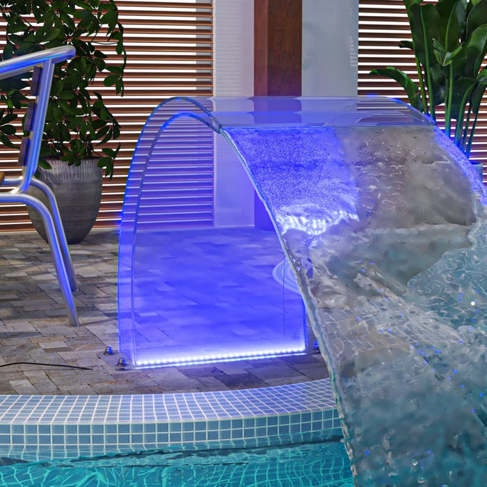 Fântână de piscină cu LED-uri RGB, acril, 50 cm WALTI