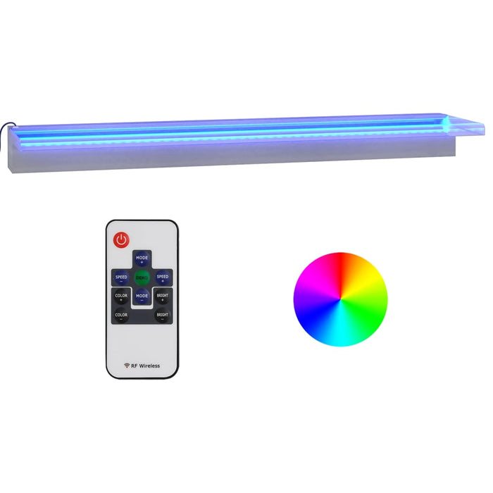 Deversor de cascadă cu LED-uri RGB, 90 cm, oțel inoxidabil - WALTI WALTI
