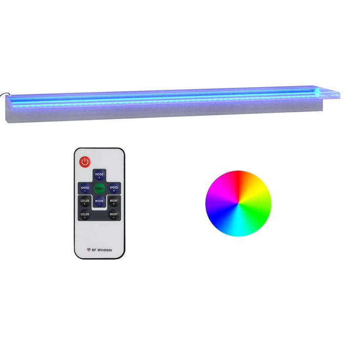 Deversor de cascadă cu LED-uri RGB, 108 cm, oțel inoxidabil - WALTI WALTI