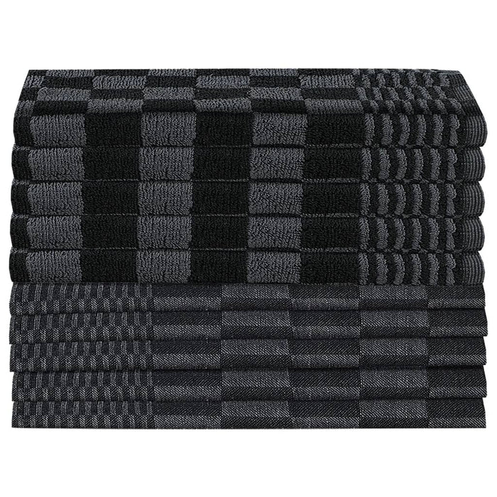 Set de prosoape, 10 buc., negru și gri, bumbac - WALTI WALTI