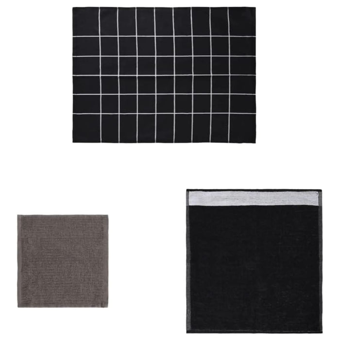 Set de prosoape, 12 buc., negru, bumbac - WALTI WALTI