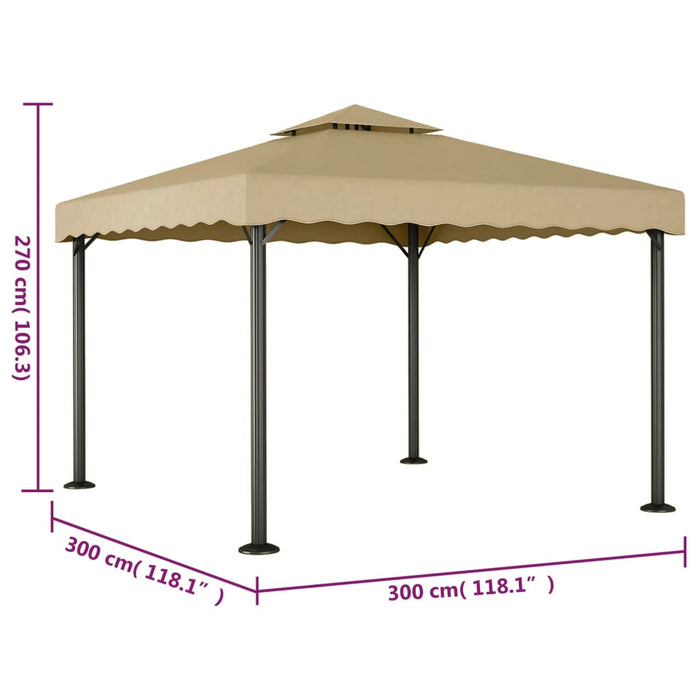 Foișor, gri taupe, 3x3 m, aluminiu și oțel - WALTI WALTI