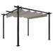 Pavilion grădină, acoperiș retractabil, crem, 3x3 m - WALTI WALTI
