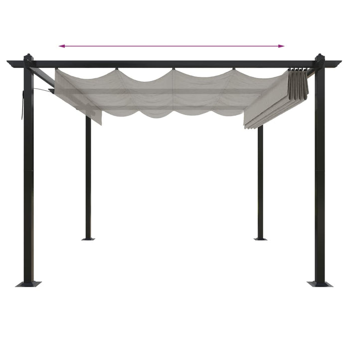 Pavilion grădină, acoperiș retractabil, crem, 3x3 m - WALTI WALTI