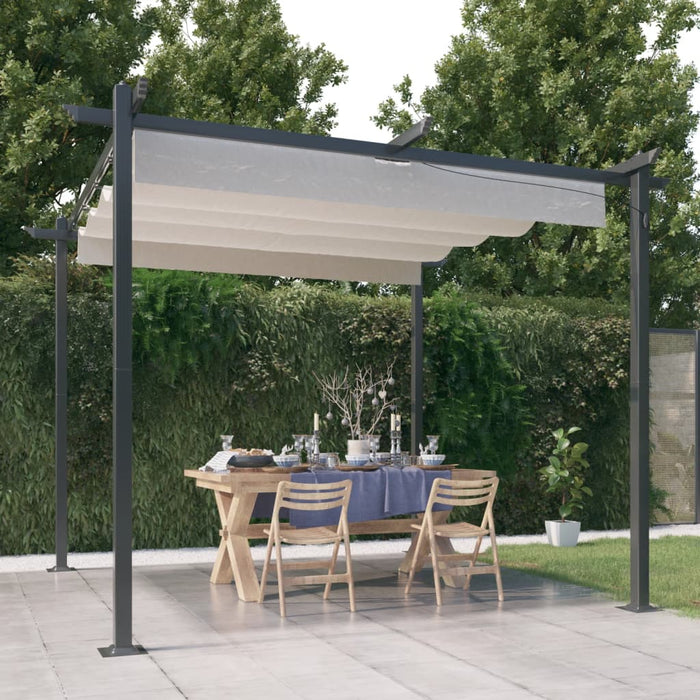 Pavilion grădină, acoperiș retractabil, crem, 3x3 m - WALTI WALTI