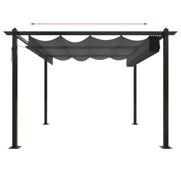 Pavilion de grădină, acoperiș retractabil, antracit, 3x3 m - WALTI WALTI