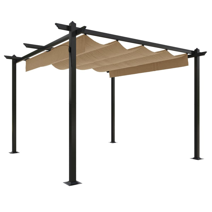 Pavilion de grădină, acoperiș retractabil, gri taupe, 3x3 m - WALTI WALTI