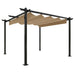 Pavilion de grădină, acoperiș retractabil, gri taupe, 3x3 m - WALTI WALTI