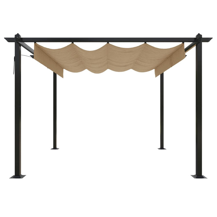 Pavilion de grădină, acoperiș retractabil, gri taupe, 3x3 m - WALTI WALTI