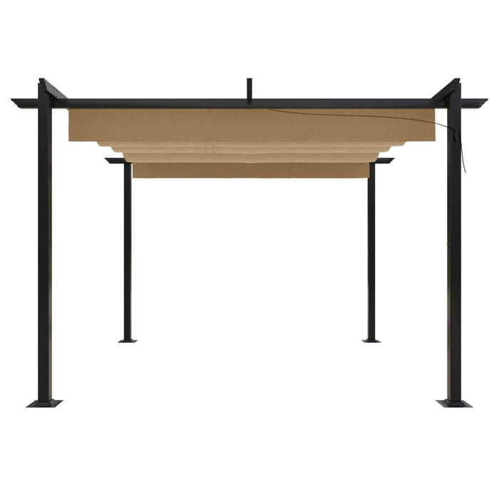 Pavilion de grădină, acoperiș retractabil, gri taupe, 3x3 m - WALTI WALTI