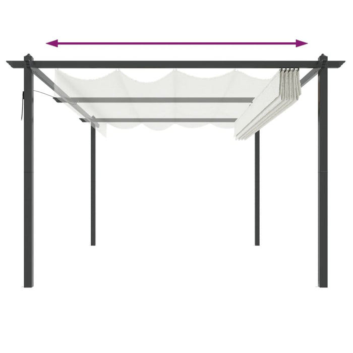 Pavilion grădină, acoperiș retractabil, crem, 4x3 m - WALTI WALTI