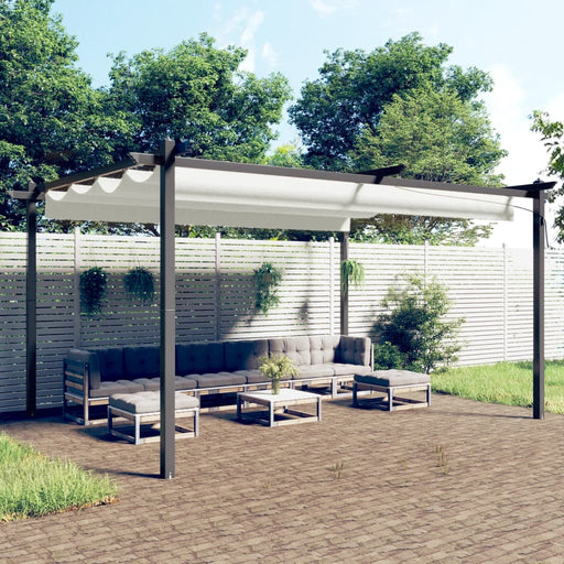 Pavilion grădină, acoperiș retractabil, crem, 4x3 m - WALTI WALTI
