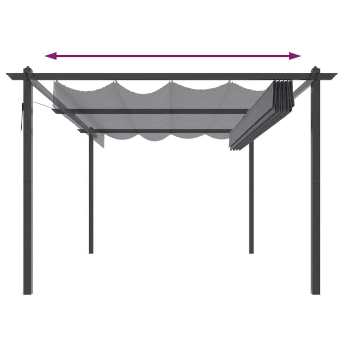 Pavilion de grădină, acoperiș retractabil, antracit, 4x3 m - WALTI WALTI