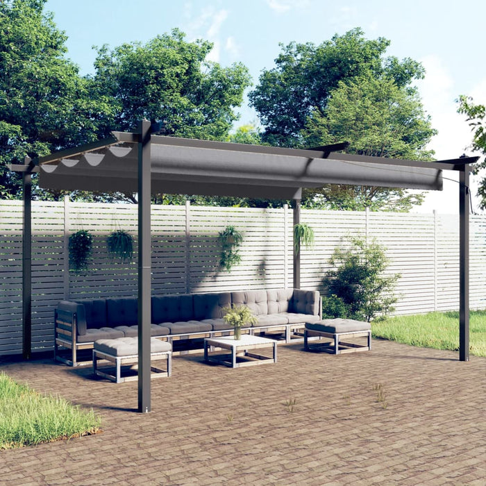 Pavilion de grădină, acoperiș retractabil, antracit, 4x3 m - WALTI WALTI